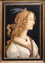 Portrait of Simonetta Vespucci as a Nymph by Italian painter Sandro Botticelli Royalty Free Stock Photo